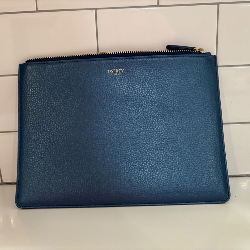 Osprey London Luna Medium Pouch Metallic Cobalt Blue 0L7489 Never Used